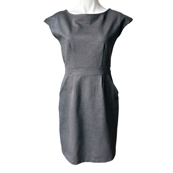 Quince Ultra-Stretch Ponte Cap Sleeve Dress in Grey, Sz M - Picture 4 of 15